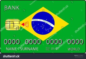 bandeira do brasil com icones digitais de pagamento