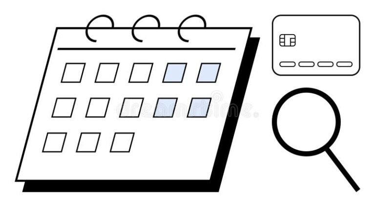 cartao de credito e calendario destacando datas