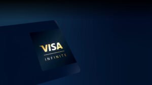 cartao de credito visa infinite com fundo azul