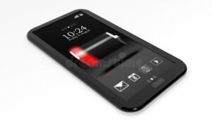 celular vazio com indicador de bateria baixa