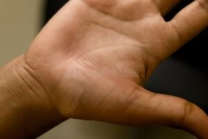 close up de mao com linhas detalhadas visiveis