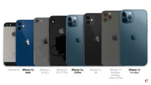 comparacao visual dos principais modelos iphone lado a lado