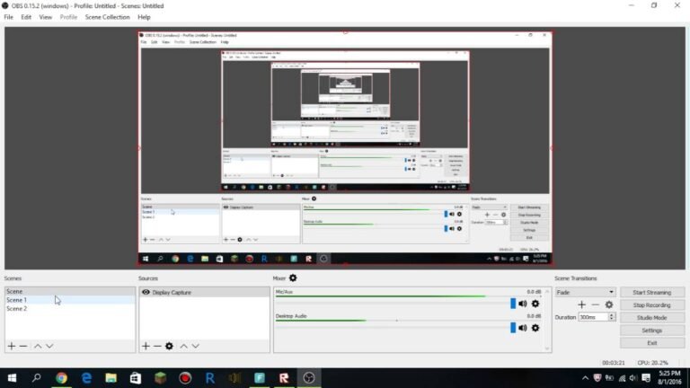 computador com software de gravacao de tela aberto