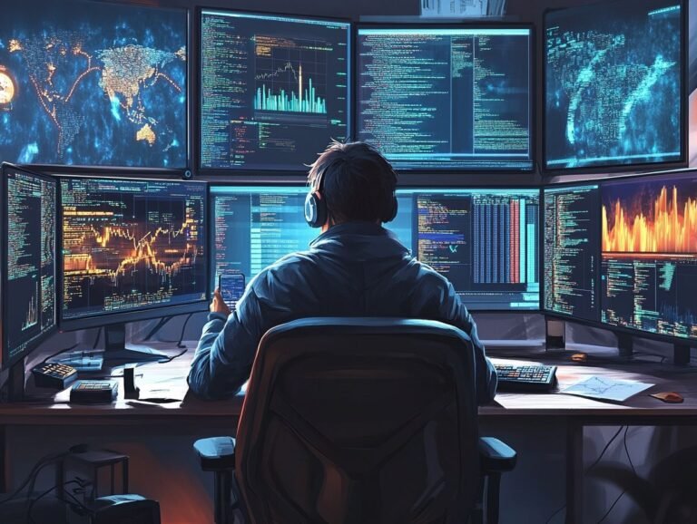 detetive analisando pistas digitais no computador