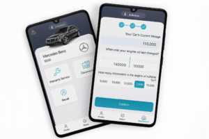 documento de carro e aplicativo movel juntos