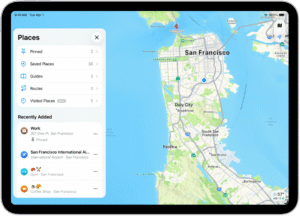 ilustracao de localizacao de iphone em mapa digital