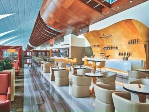 interior elegante de sala vip de aeroporto