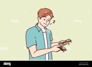 pessoa contando dinheiro em maos feliz