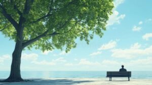 pessoa relaxando na natureza simbolizando ferias