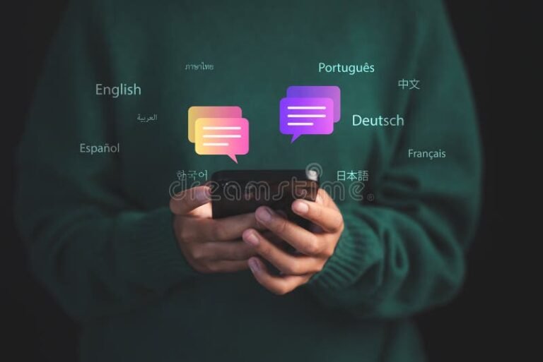 pessoa usando smartphone conversando internacionalmente