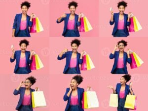 pessoas fazendo compras animadas em black friday