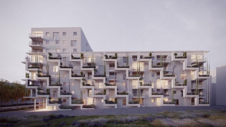 predio residencial moderno em bairro urbano