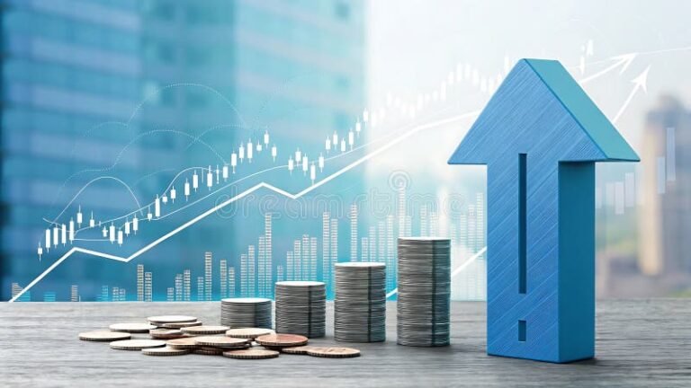 Qual Fundo Imobiliário Paga Mais Dividendos Atualmente 13 predios modernos com moedas e grafico crescente