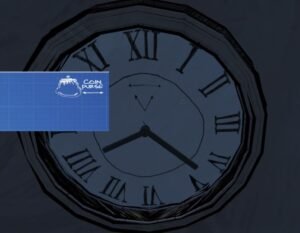 relogio marcando hora noturna com moeda