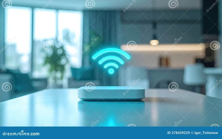 roteador moderno emitindo sinal wi fi luminoso