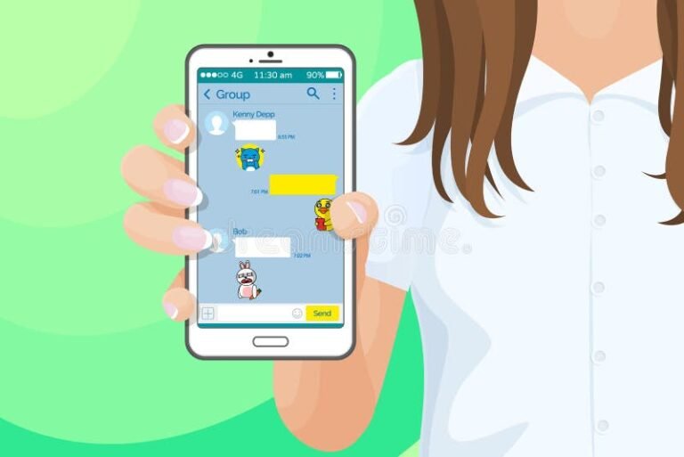 smartphone com chat de mensagens instantaneas aberto