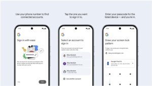 smartphone com tela de recuperacao de conta gmail