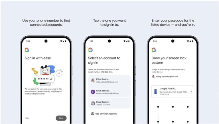 smartphone com tela de recuperacao de conta gmail